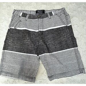 Broken Threads Men's Striped Casual Walking Shorts Size 32 Gray/White Cotton